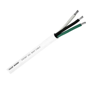 Pacer Round 3 Conductor Cable - 100' - 12-3 AWG - Black, Green & White