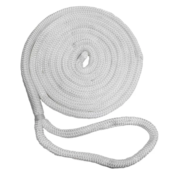 New England Ropes 1-2" Double Braid Dock Line - White - 25'