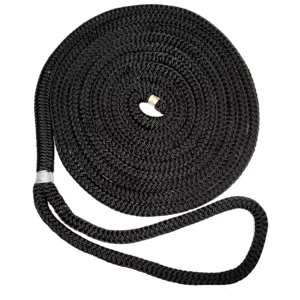 New England Ropes 1-2" Double Braid Dock Line - Black - 25'