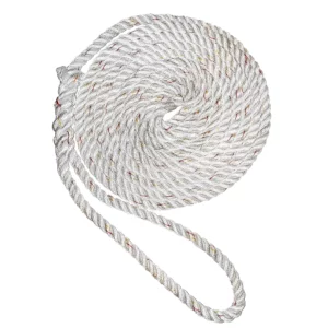 New England Ropes 5-8"Premium 3-Strand Dock Line - White w-Tracer - 25'