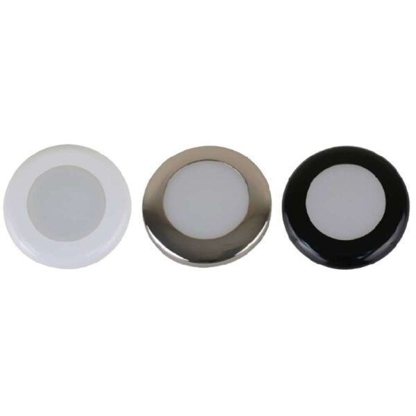 Scandvik A3C Downlight Kit - Warm White w-SS, White, & Black Trim Rings
