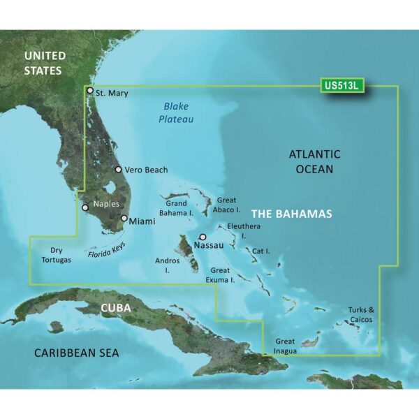 Garmin BlueChart g3 Vision HD - VUS513L - Jacksonville - Bahamas - microSD-SD