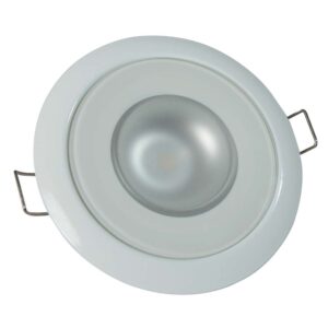 Lumitec Mirage - Flush Mount Down Light - Glass Finish-White Bezel - 2-Color White-Blue Dimming