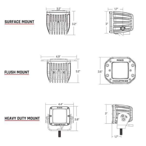 RIGID Industries D-Series PRO Hybrid-Flood LED - Pair - Black - Image 2
