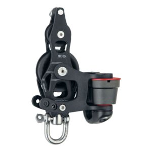 Harken 45mm Single Aluminum Element Fiddle Block w-Swivel, Becket & 150 Cam Cleat