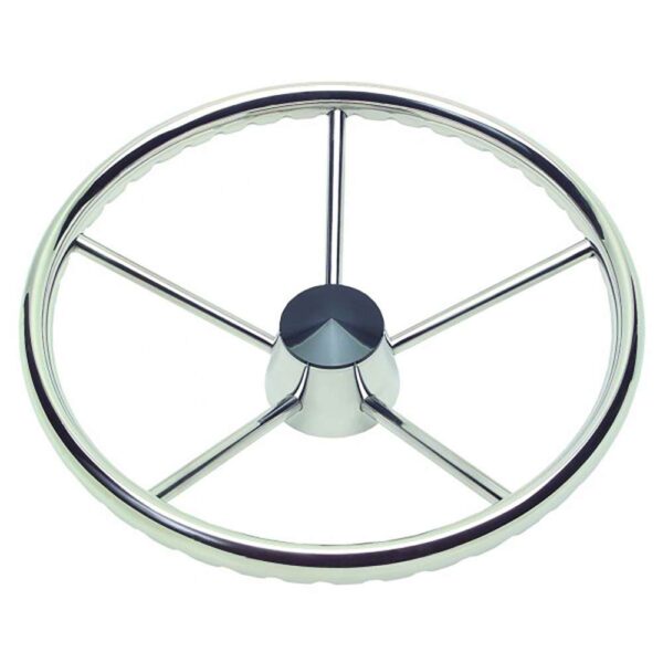 Schmitt Marine 170 Finger Grip Destroyer 5-Spoke 15.5" Stainless Steel Cap 3-4" Tapered Shaft w-Knob