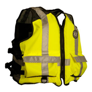 Mustang High Visibility Industrial Mesh Vest - Fluorescent Yellow-Green-Black - 4XL-5XL