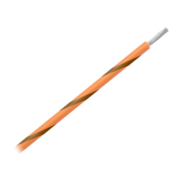 Pacer 14 AWG Gauge Striped Marine Wire 500' Spool - Orange w-Brown Stripe